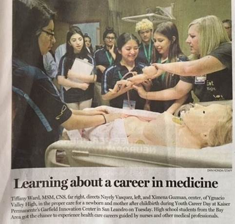 East Bay Times, "One Frame: Learning About A Career In Medicine" By Dan Honda (May 4, 2017)