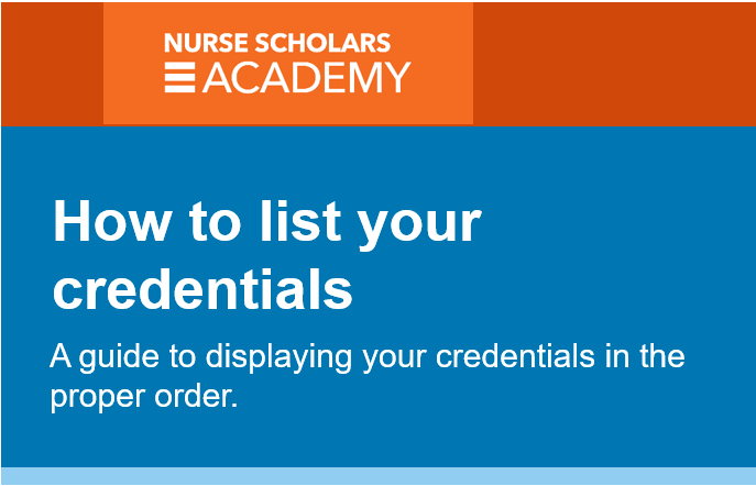 How To List Your Nursing Credentials